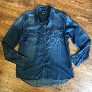 Buffalo chambray bottom up shirt light fabric